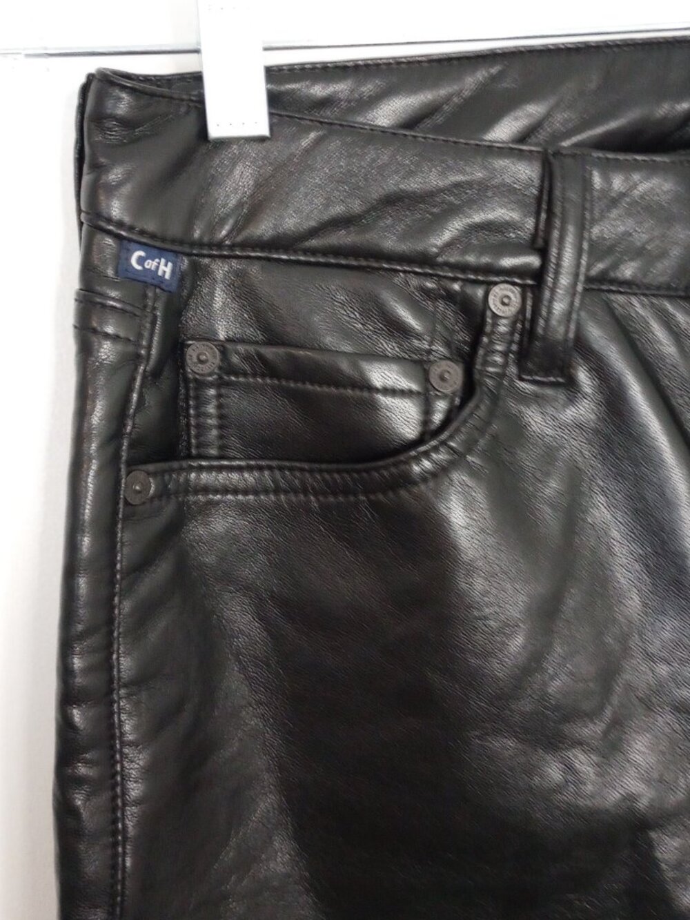 Citizens of Humanity Genova Black Leather Low-Rise Pants NWOT - Picture 3 of 9